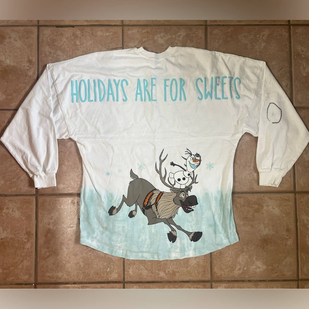 Disney Frozen Spirit Jersey Womens M Olaf Sven Winter Holidays Epcot long sleeve